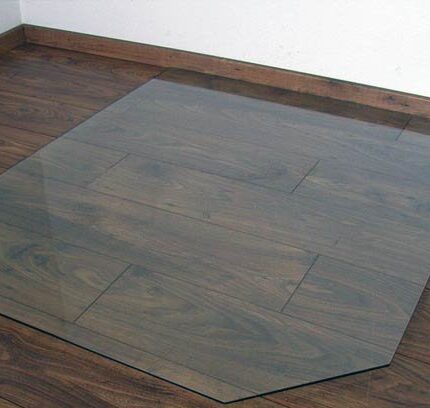 Kaminofen Glas Bodenplatte 6-eckig