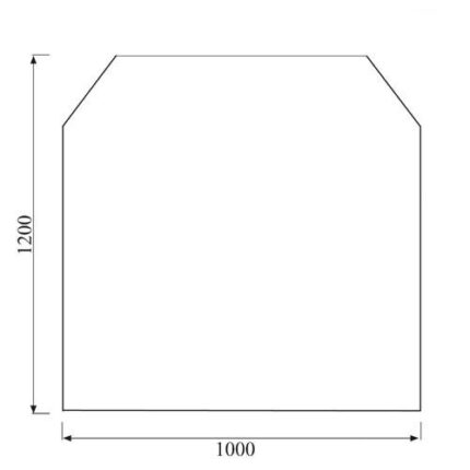 Kaminofen Glas Bodenplatte 6-eckig