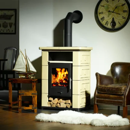 Wamsler Montafon Kaminofen Keramik Creme 7 kW