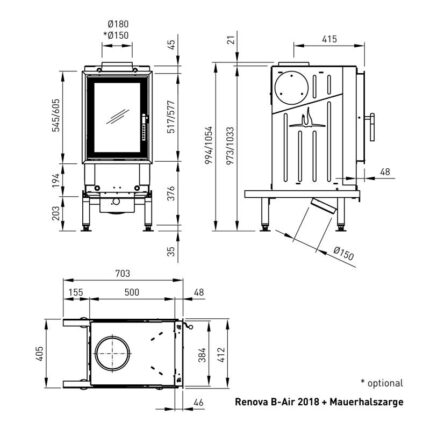 Spartherm Renova B-Air Kamineinsatz 51 cm rechts